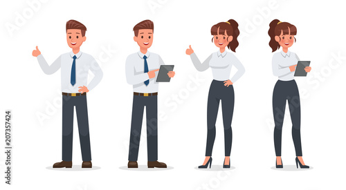 business people working in office character vector design. no4