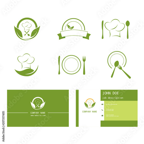 cooking icons and business cards design