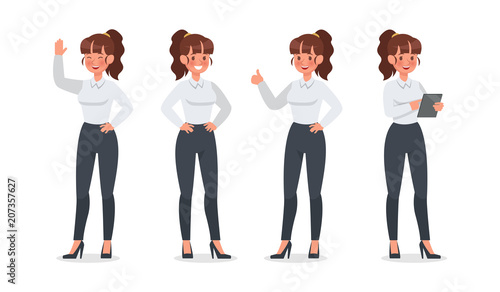 businesswoman working in office character vector design no.2