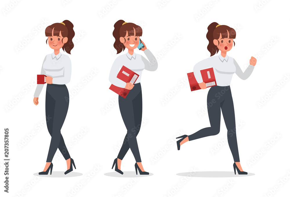 businesswoman working in office character vector design no.4 businesswoman working in office character vector design no.4