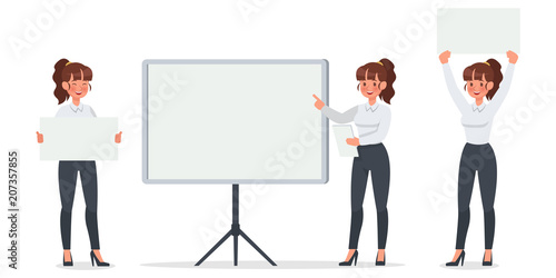 businesswoman working in office character vector design no.7