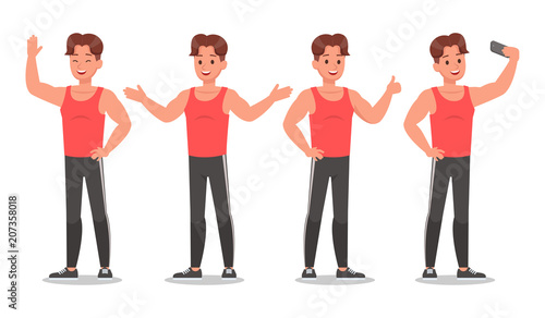 Fitness man doing exercise character vector design. Healthy lifestyle no3