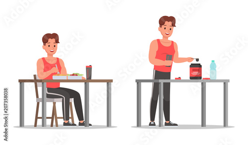Fitness man doing exercise character vector design. Healthy lifestyle no5