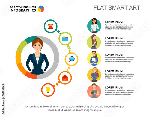 Business tasks slide template. Business data. Graph, chart, design. Creative concept for infographic, report. Can be used for topics like plan, duties or functions