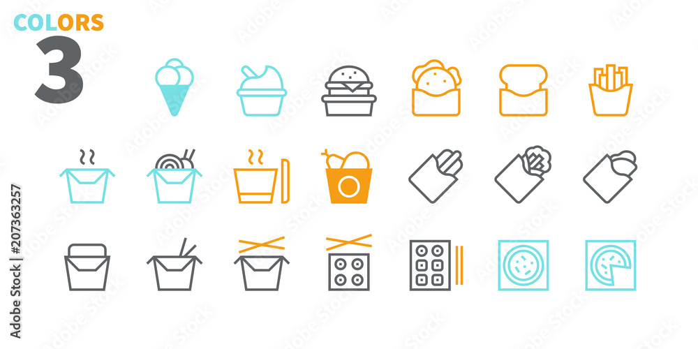 Take Out UI Pixel Perfect Well-crafted Vector Thin Line Icons 48x48 Ready for 24x24 Grid for Web Graphics and Apps with Editable Stroke. Simple Minimal Pictogram Part 2-3