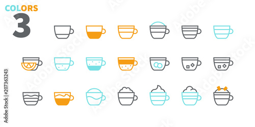 Coffee Types Food UI Pixel Perfect Well-crafted Vector Thin Line Icons 48x48 Ready for 24x24 Grid for Web Graphics and Apps with Editable Stroke. Simple Minimal Pictogram Part 1-1