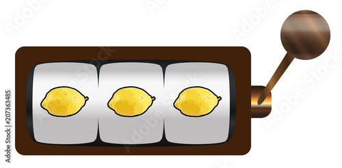 Fruit Machine 3 Lemons With Handle And Knob