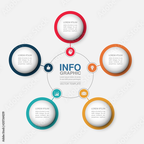 Vector infographic template for diagram, graph, presentation, chart, business concept with 5 options.