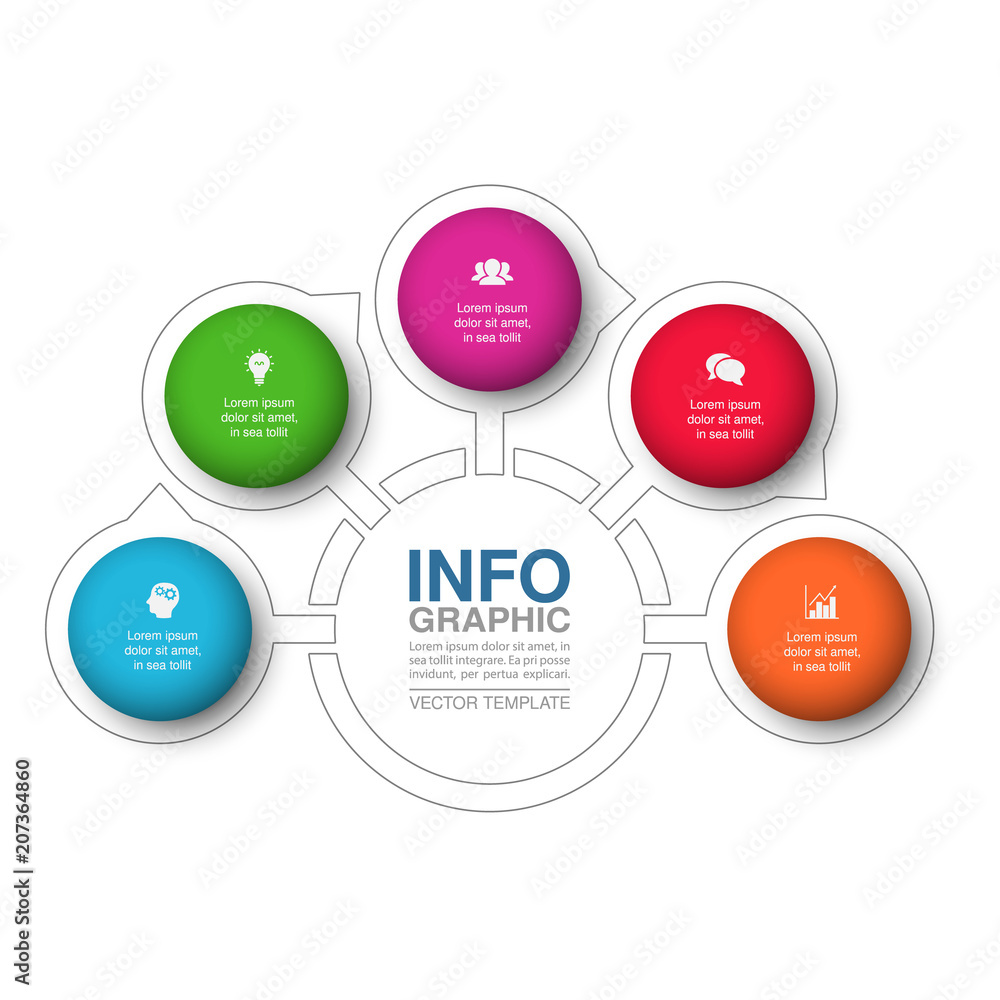 Vector infographic template for diagram, graph, presentation, chart, business concept with 5 options. Vector infographic template for diagram, graph, presentation, chart, business concept with 5 options.