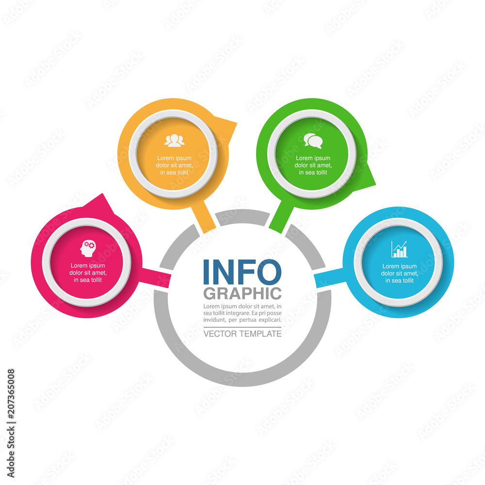 Vector infographic template for diagram, graph, presentation, chart, business concept with 4 options. Vector infographic template for diagram, graph, presentation, chart, business concept with 4 options.