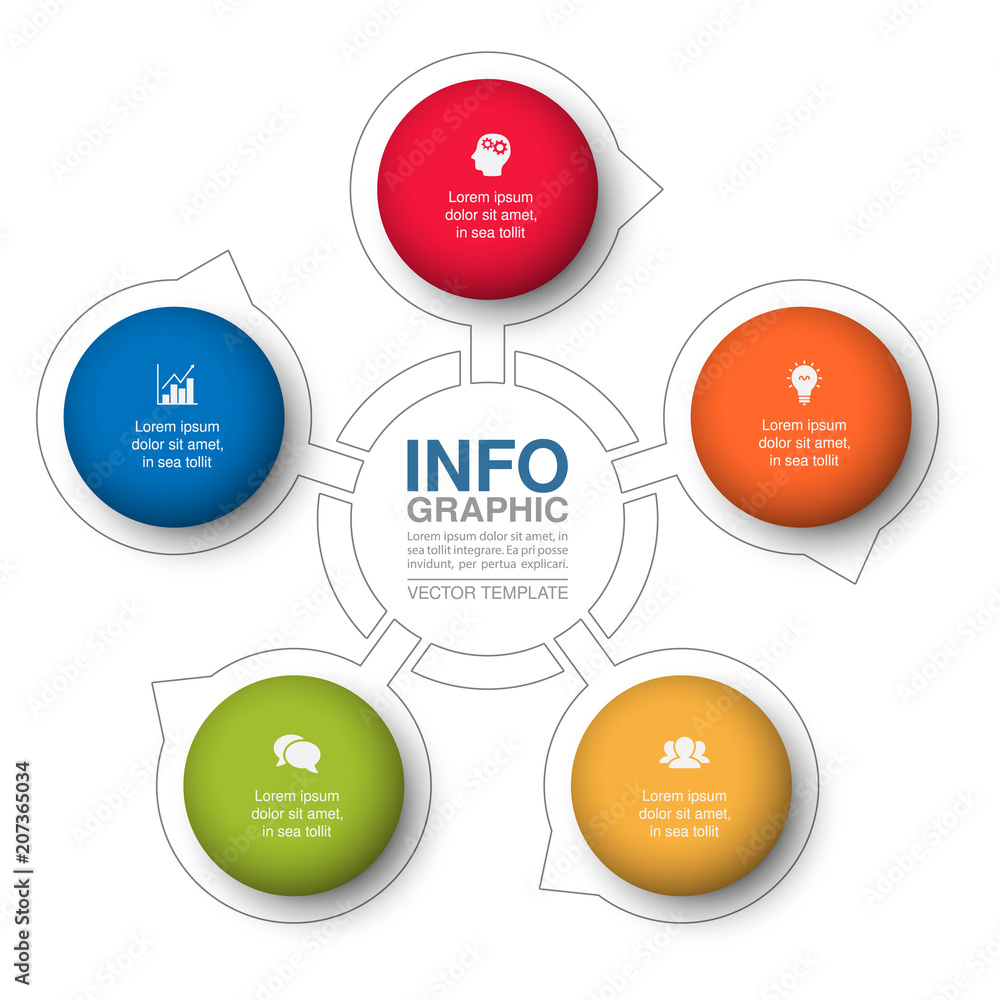 Vector infographic template for diagram, graph, presentation, chart, business concept with 5 options. Vector infographic template for diagram, graph, presentation, chart, business concept with 5 options.