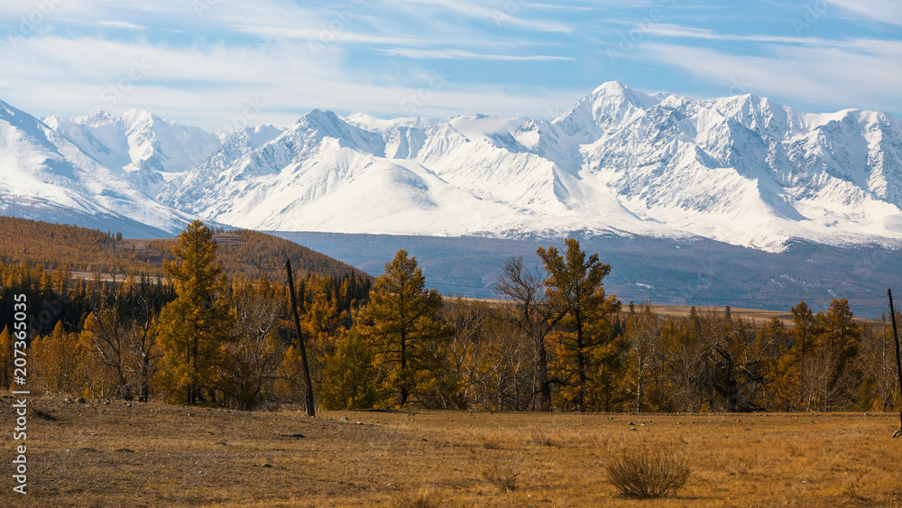 Panorama of the mountain North-Chuya ridge of Altai Republic, Russia. Panorama of the mountain North-Chuya ridge of Altai Republic, Russia.