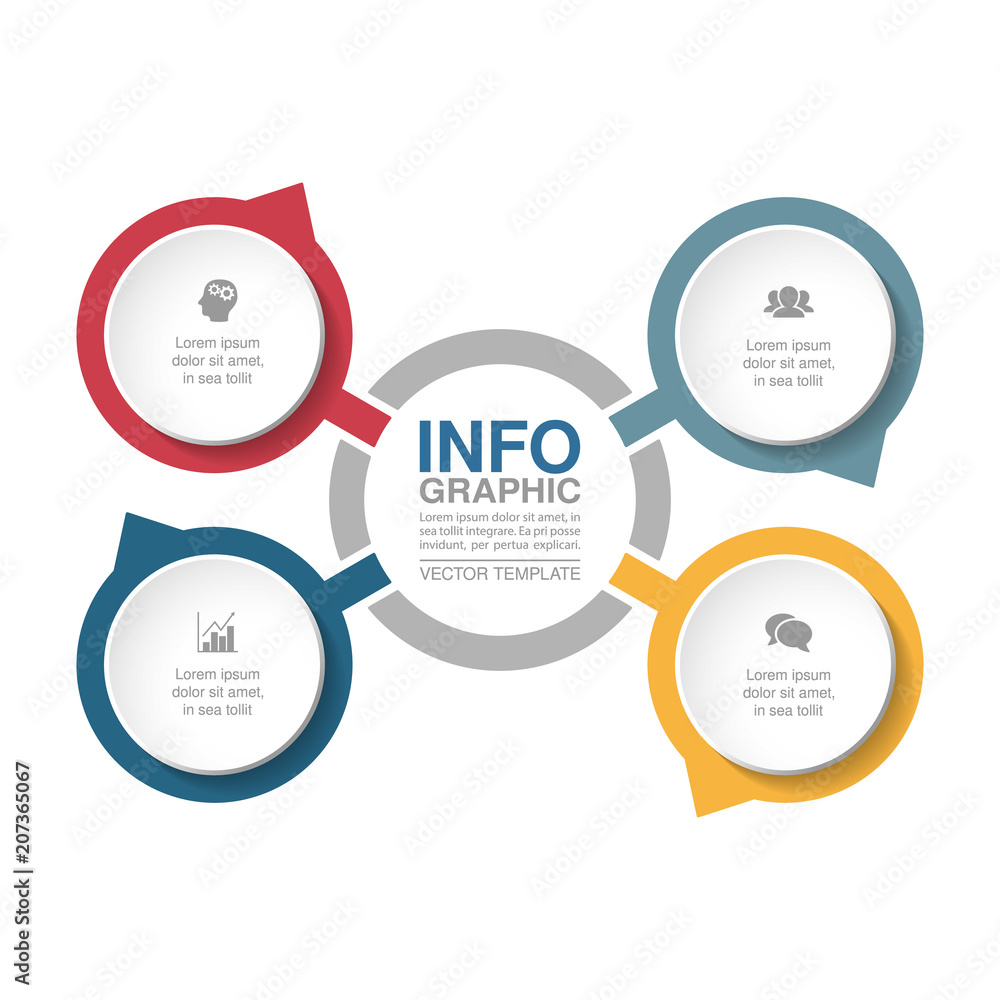 Vector infographic template for diagram, graph, presentation, chart, business concept with 4 options. Vector infographic template for diagram, graph, presentation, chart, business concept with 4 options.