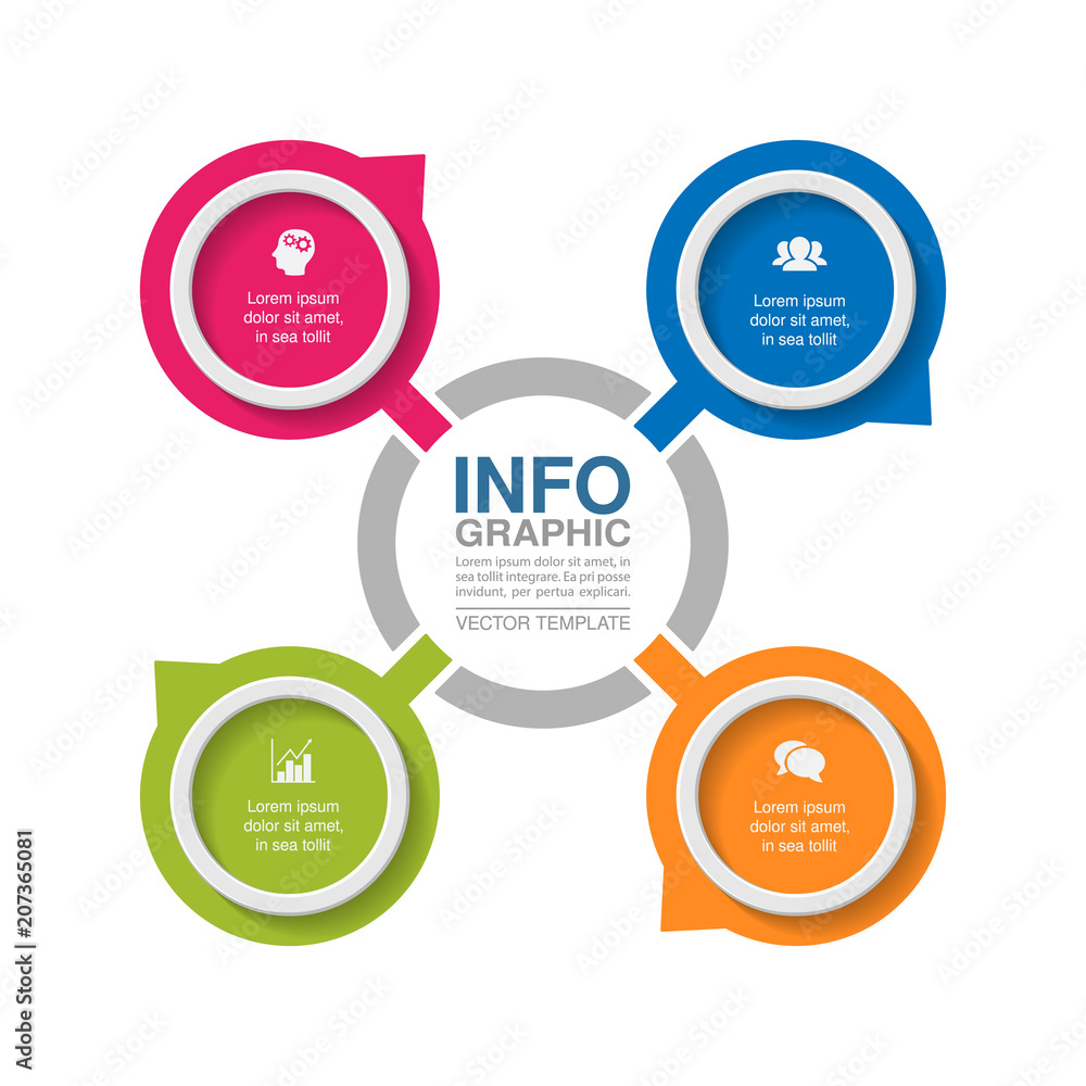 Vector infographic template for diagram, graph, presentation, chart, business concept with 4 options. Vector infographic template for diagram, graph, presentation, chart, business concept with 4 options.