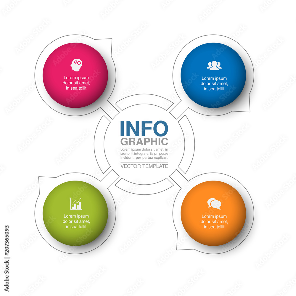 Vector infographic template for diagram, graph, presentation, chart, business concept with 4 options. Vector infographic template for diagram, graph, presentation, chart, business concept with 4 options.