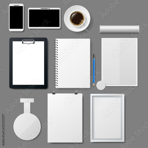 Vector corporate template set. mockup stye