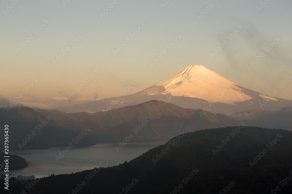 Mountain Fuji winter in morning
