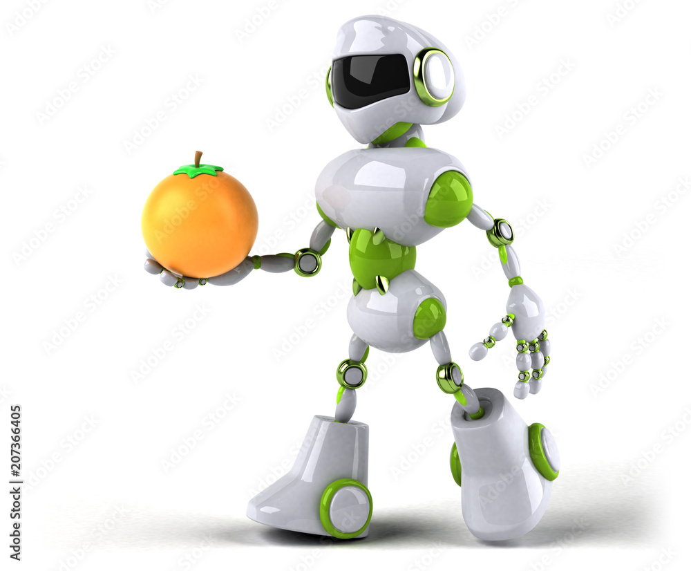 Green robot - 3D Illustration Green robot - 3D Illustration