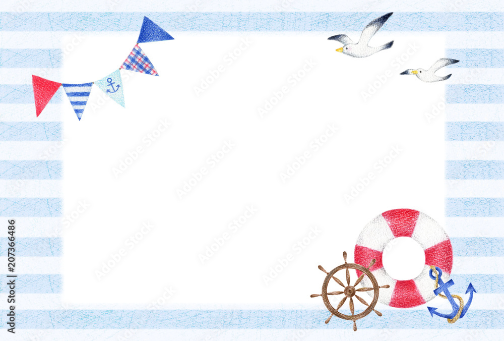 マリン 背景 横 Stock Illustration Adobe Stock