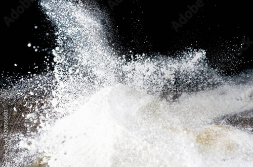 the flour is scattered