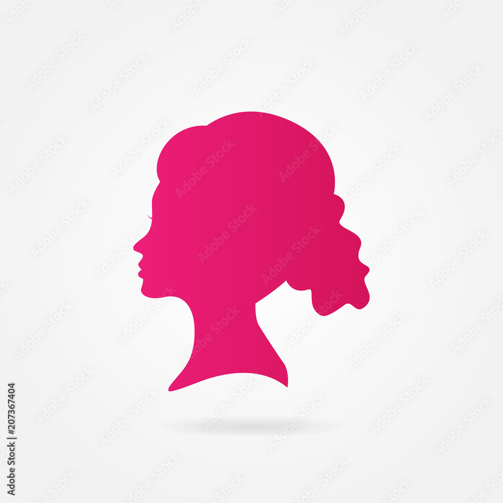 beautiful woman face silhouette with modern hair cut use for female sign, hair style, spa brand and fashion logo vector eps10