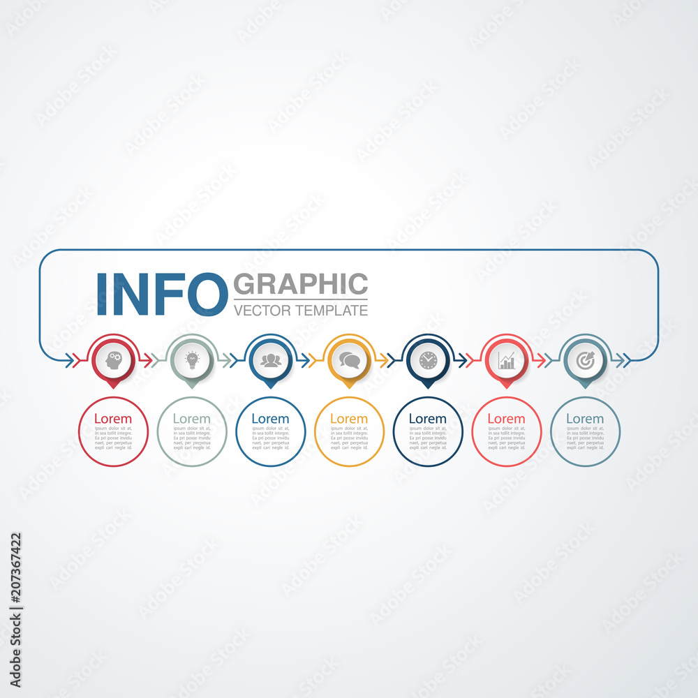 Vector infographic template for diagram, graph, presentation, chart, business concept with 7 options. Vector infographic template for diagram, graph, presentation, chart, business concept with 7 options.