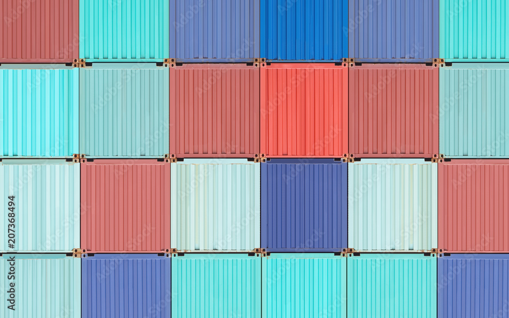 Colorful stack of container shipping at dockyard Colorful stack of container shipping at dockyard