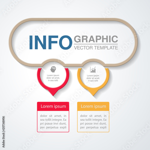 Vector infographic template for diagram  graph  presentation  chart  business concept with 2 options.