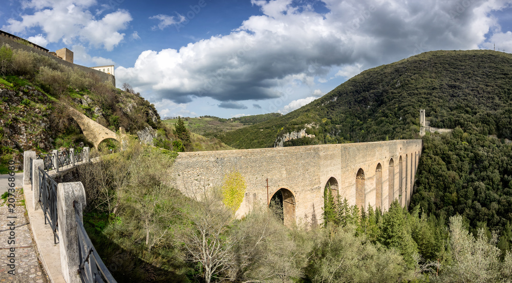 Ponte delle Torri aqueduct in Spoleto, Umbria