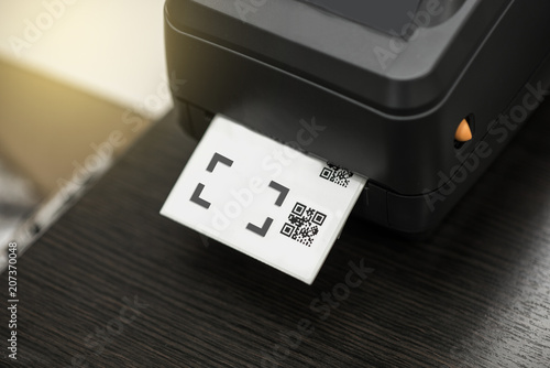 Barcode label printer. Printing Barcode