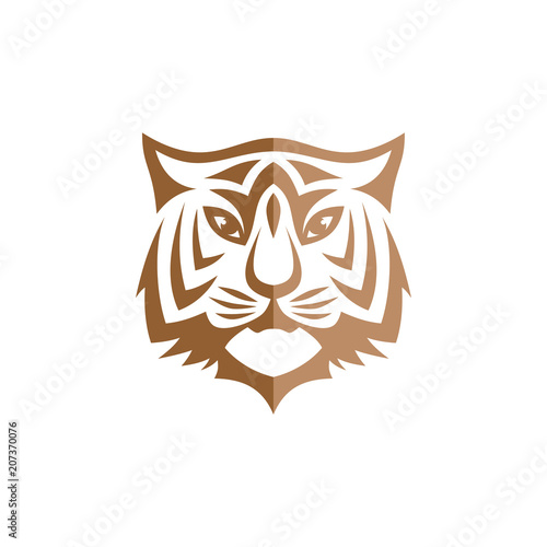 Fototapeta Naklejka Na Ścianę i Meble -  intimidating tiger front view theme logo template