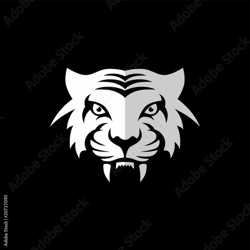 Fototapeta Naklejka Na Ścianę i Meble -  intimidating tiger front view theme logo template