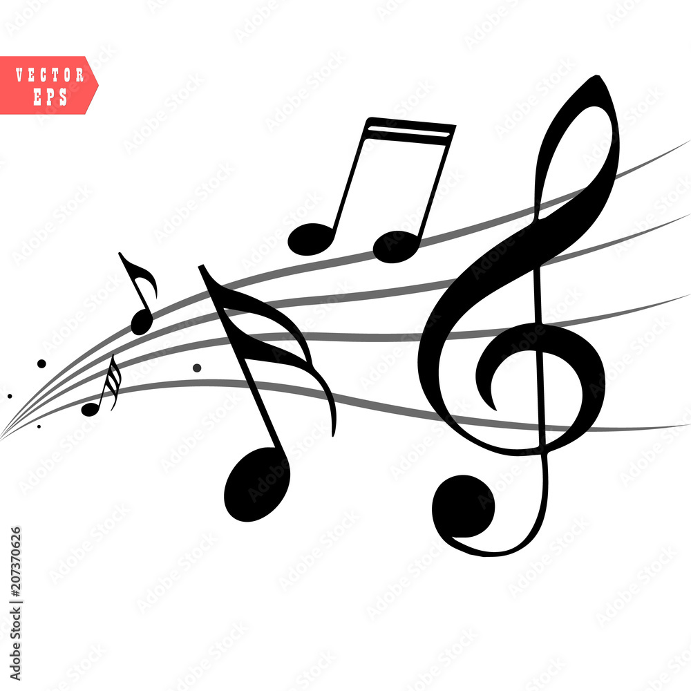 Abstract music notes on line wave background. Black G-clef and music notes isolated vector illustration Can be adapt to Brochure, Annual Report, Magazine, Poster, Corporate Presentation. Abstract music notes on line wave background. Black G-clef and music notes isolated vector illustration Can be adapt to Brochure, Annual Report, Magazine, Poster, Corporate Presentation.