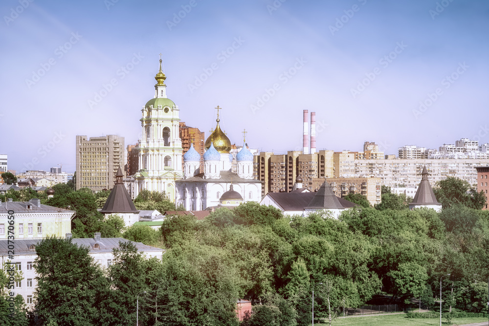 Novospassky Monastery or the New monastery of the Saviour, Moscow, Russia. View from the roof.