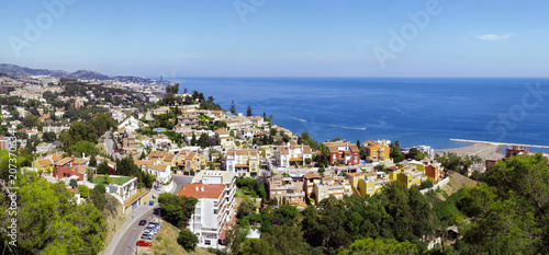 Panorama over the Malaga city and Mediterranean sea, Costa del Sol, Malaga Province, Andalucia, Spain, Western Europe © Roberto Sorin