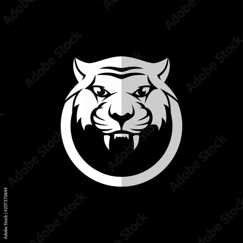 Fototapeta Naklejka Na Ścianę i Meble -  intimidating tiger front view theme logo template