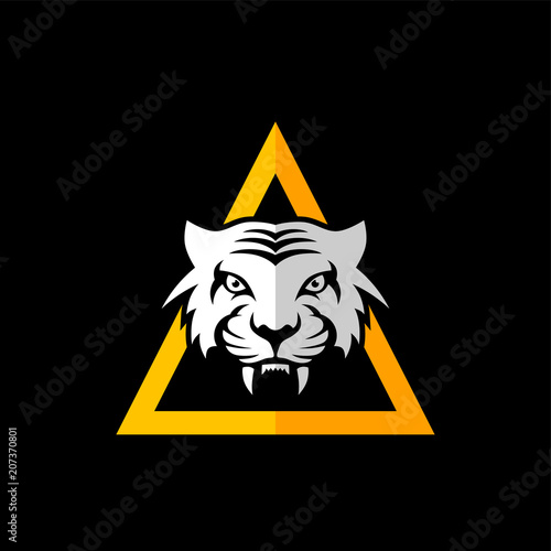 Fototapeta Naklejka Na Ścianę i Meble -  intimidating tiger front view theme logo template