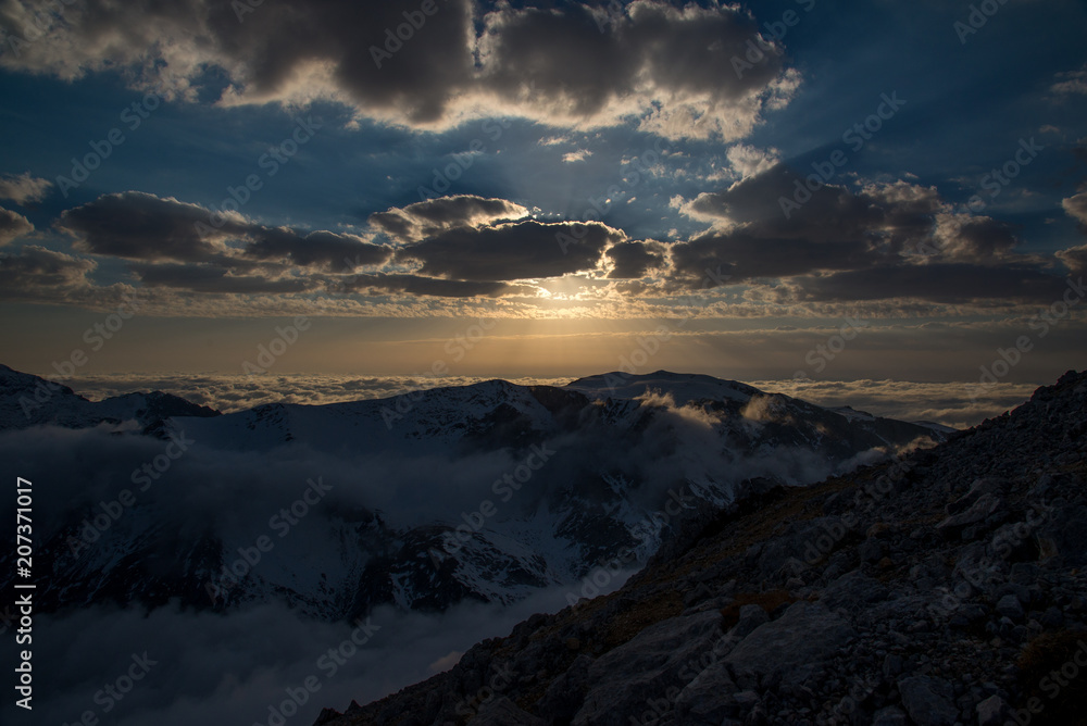 Fototapeta premium A bright ascent to the mountain of Oshten, Adygea