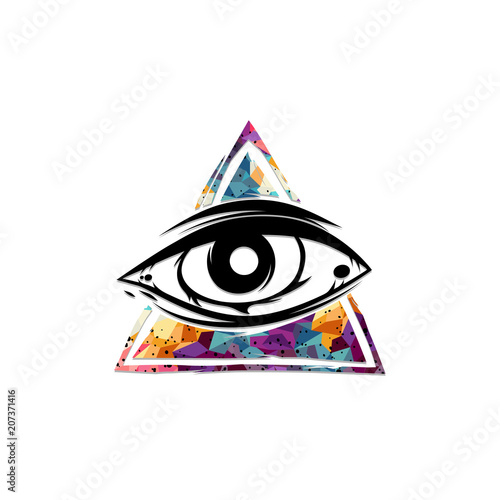 all seeing eye theme logo template