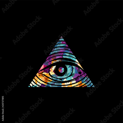 all seeing eye theme logo template