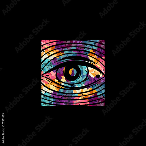 all seeing eye theme logo template