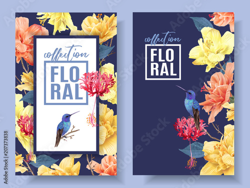 Tropic floral banners