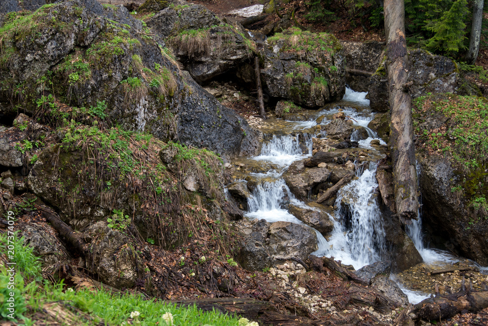 Stunning beauty of the mountains of the Northwest Caucasus . Waterfalls Stunning beauty of the mountains of the Northwest Caucasus . Waterfalls