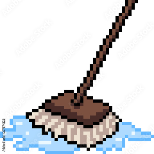 vector pixel art mop