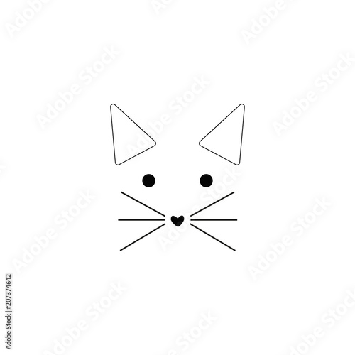Cat line icon on white background. vector illustration. photo