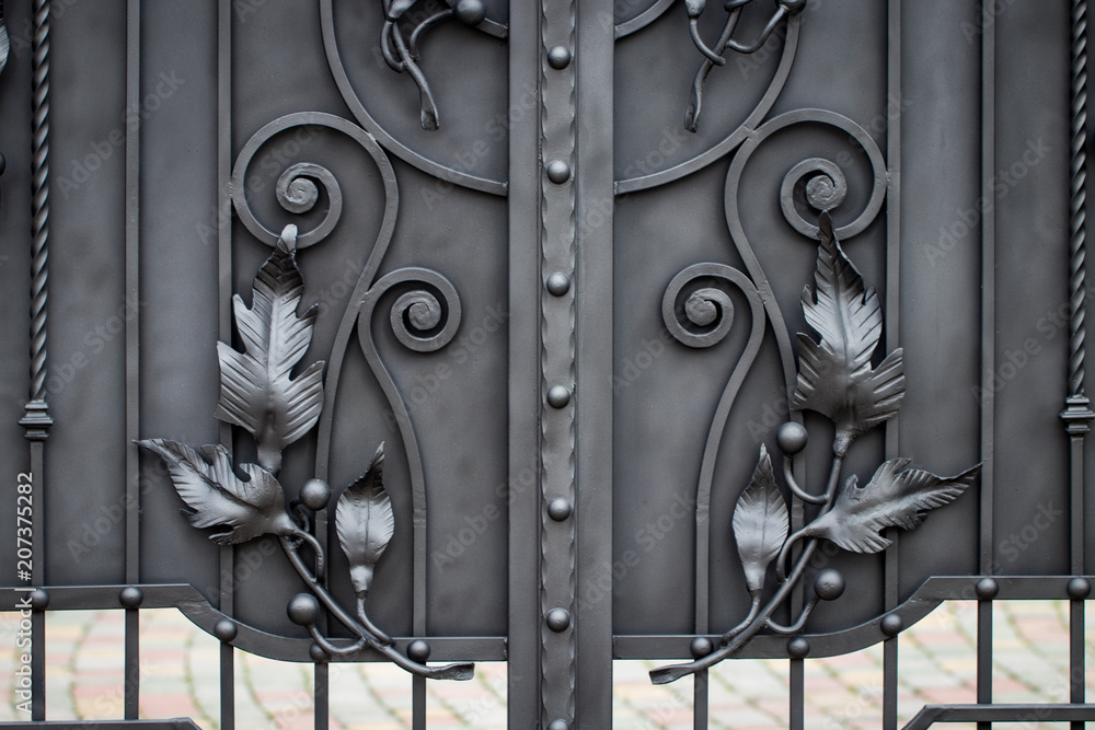 The fragment of forged metal products. close-up The fragment of forged metal products. close-up