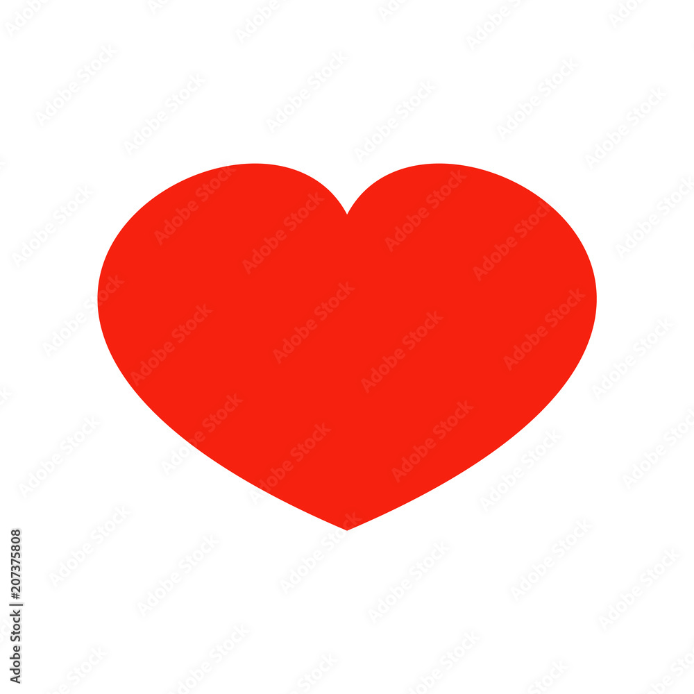 Commom red heart shaped icon
