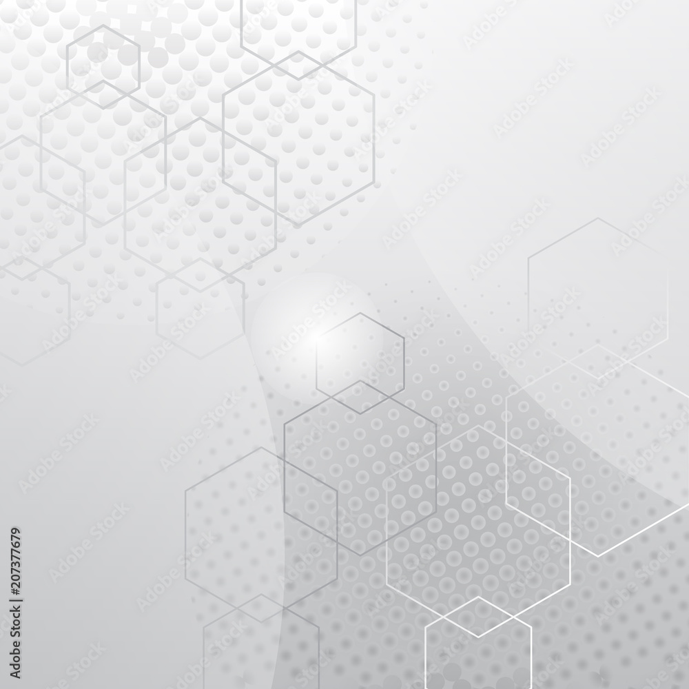 Grey white Abstract technology background with various technology ...