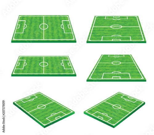 Green soccer field on white background 002