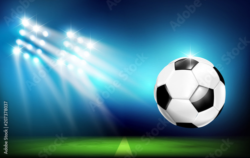 Soccer ball with stadium and lighting 001